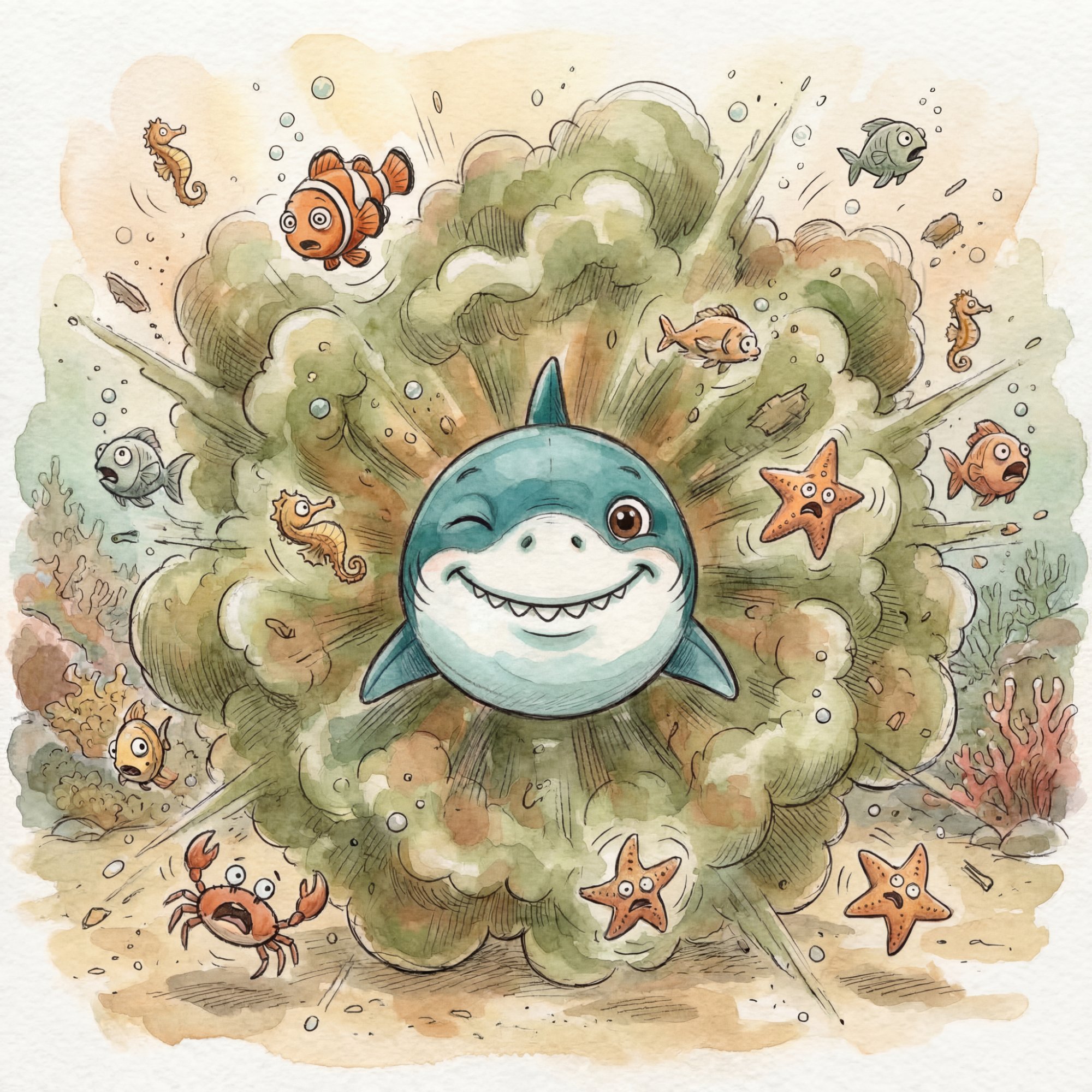 Sammy poops! A huge green cloud explosion