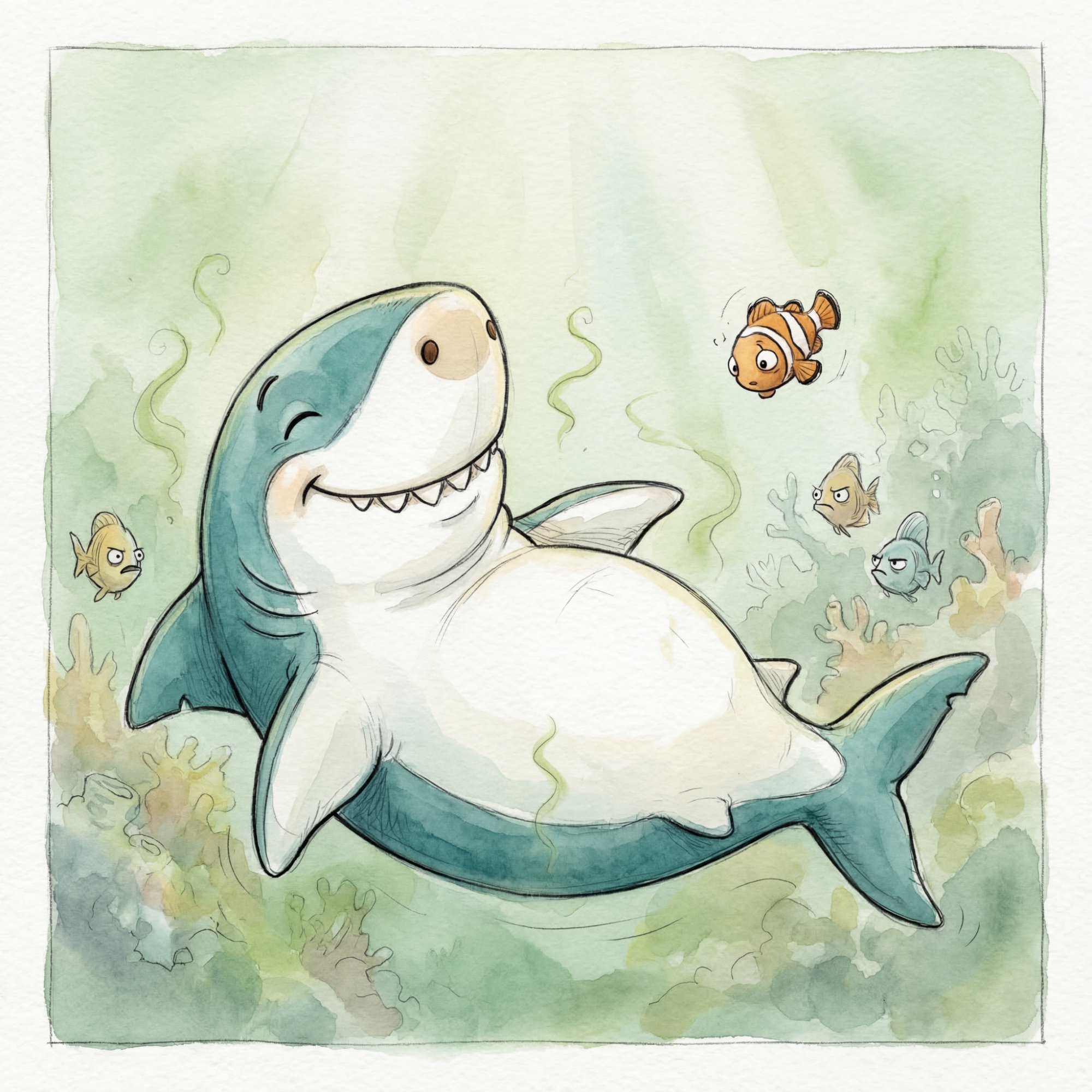 Sammy floating blissfully after pooping